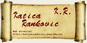 Katica Ranković vizit kartica